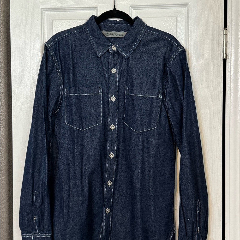 NWT Harley-Davidson Dark Blue Casual Button Down Shirt size Medium